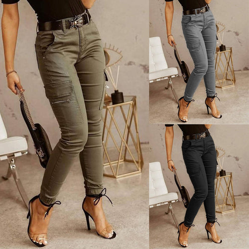 Damen Cargo-Hose mit figurbetontem Schnitt und vielen praktischen Taschen Heidi-Mode