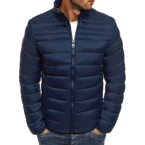 Herren modische Steppjacke mit hohem Kragen und seitlichen Reißverschlusstaschen Heidi-Mode