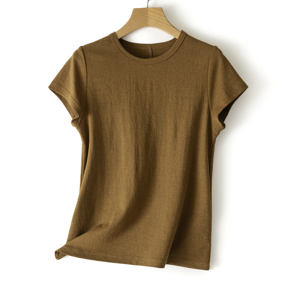 Femme Kurzarm Casual Baumwolloberteil Heidi-Mode