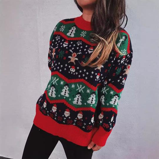 Damen Weihnachts-Pullover mit festlichem Design und verspielten Motiven Heidi-Mode