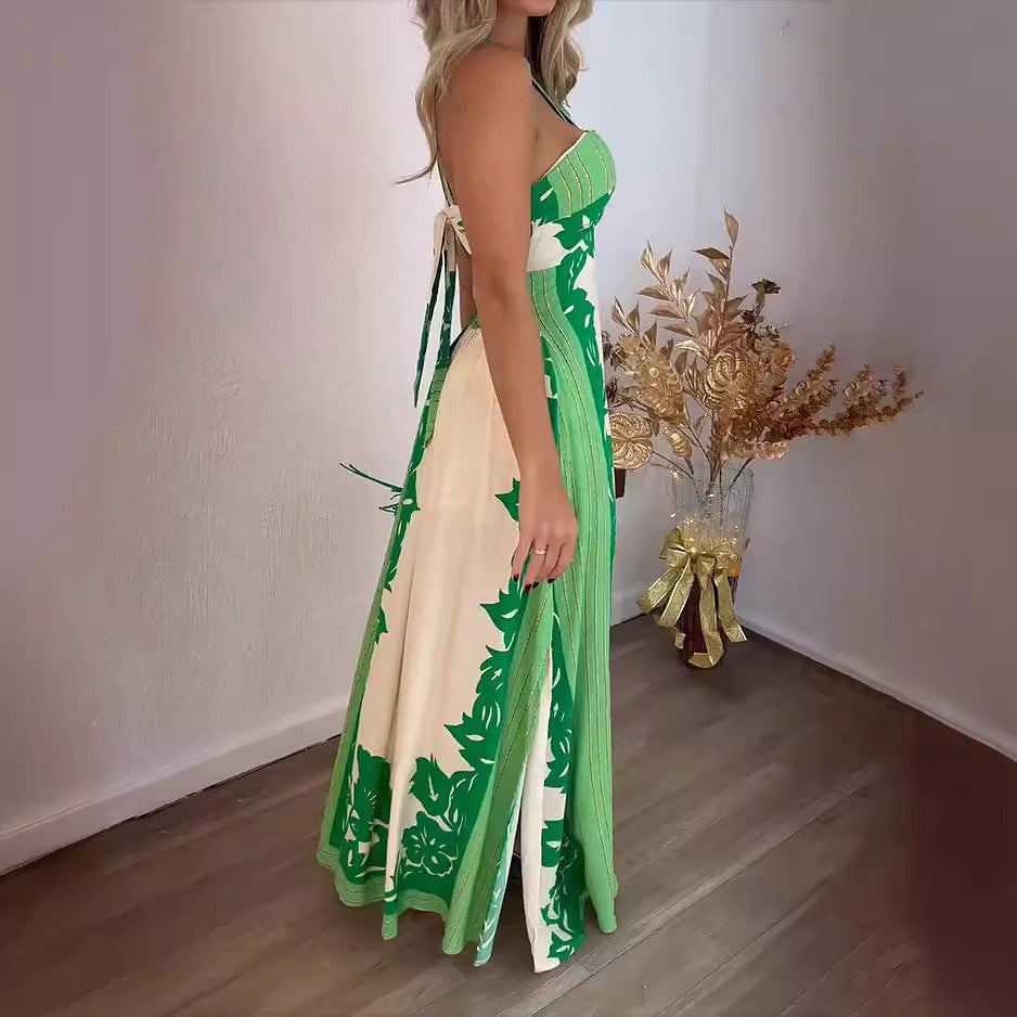 Heidi-Mode | Lässiges bedrucktes langes Strandkleid