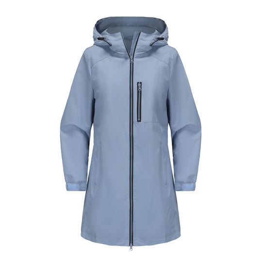 Damen modische Regenjacke mit Kapuze und praktischen Taschen Heidi-Mode