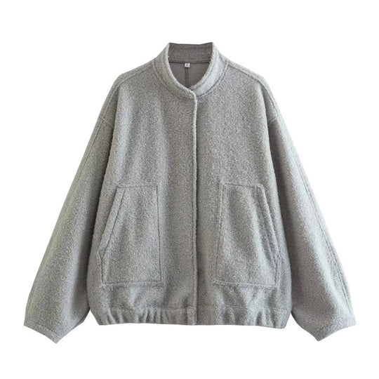 Damen coole Oversize-Jacke aus weichem Wollmix Heidi-Mode