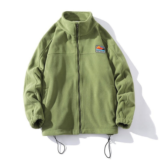 Herren Fleecejacke mit hohem Kragen und praktischen Taschen Heidi-Mode