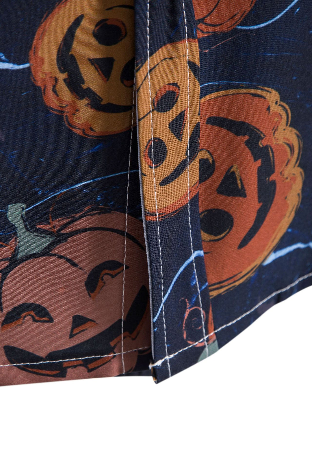 Herren Kurzarmhemd mit fröhlichem Halloween-Motiv Heidi-Mode