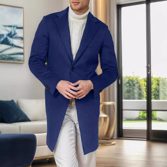 Herren Eleganter Wollmantel mit modernem Schnitt und praktischen Taschen Heidi-Mode