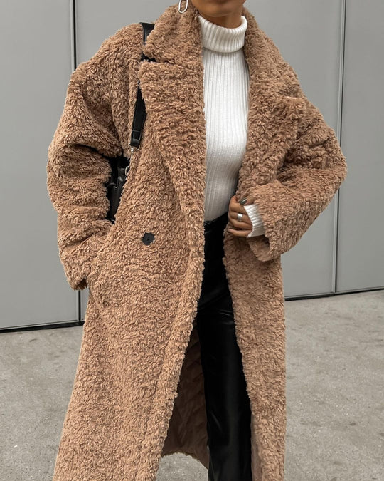 Damen Kuschelige Teddyfelljacke im eleganten Oversize-Design Heidi-Mode