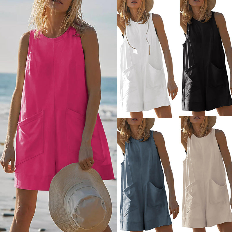 Damen lässiges Sommerkleid mit praktischen Taschen Heidi-Mode