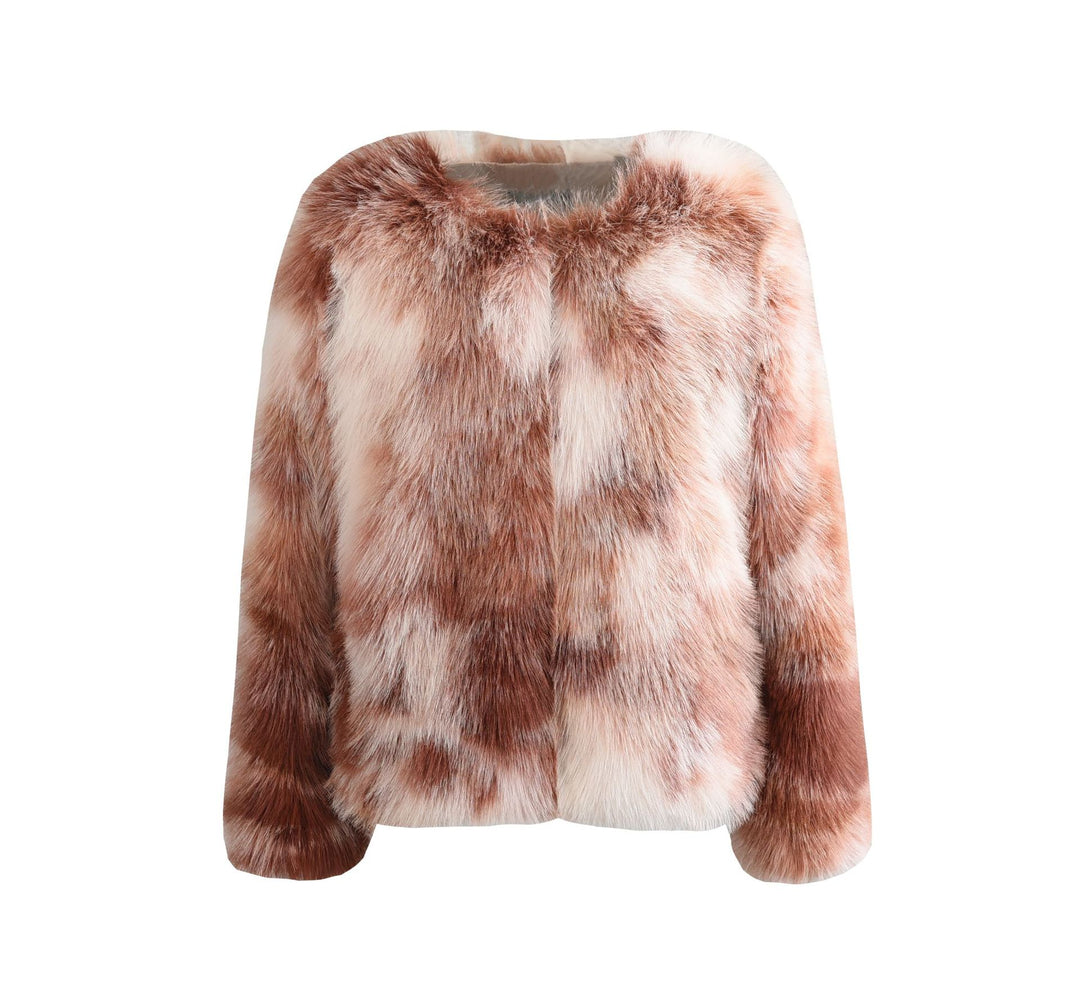 Damen Luxus Kunstpelz Jacke mit eleganten Details Heidi-Mode