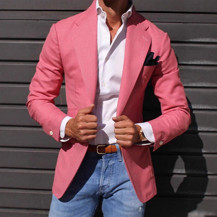 Herren Eleganter Leinenblazer mit modernem Schnitt und strukturiertem Gewebe Heidi-Mode
