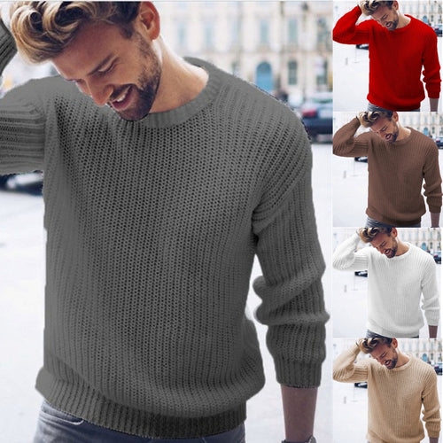 Herren Grobstrickpullover mit modernem Rippenmuster und lässigem Schnitt Heidi-Mode