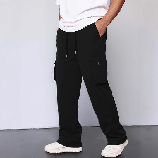 Herren Cargo-Hose mit funktionalen Taschen und verstellbarem Bund Hedi-Mode