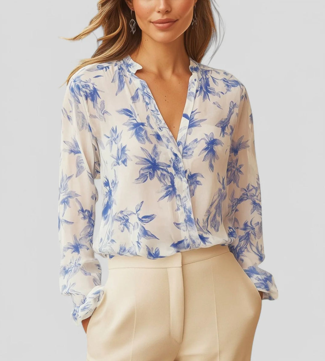 Damen Elegante und leichte Bluse mit floralem Design Heidi-Mode