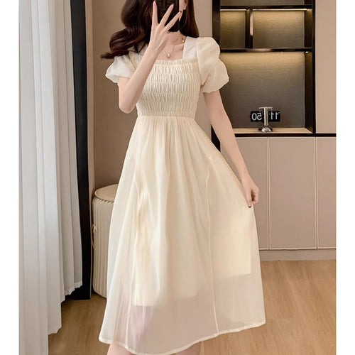 Heidi-Mode | Square Neck Puff Sleeve Sweet Kleid