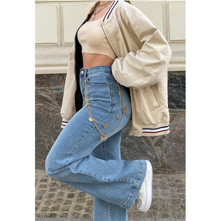 Damen Flared Jeans mit hohem Bund und trendigem Schlag Heidi-Mode