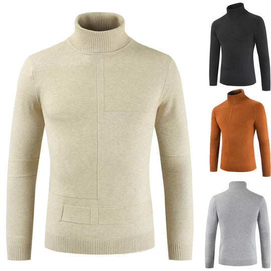 Herren Rollkragenpullover aus weichem Strickmaterial mit modernem Design Heidi-Mode