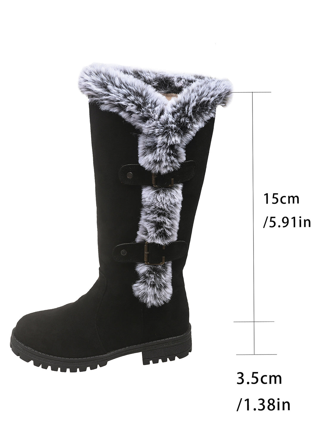 Damen Winterstiefel mit kuscheligem Kunstfellkragen und rutschfester Sohle Heidi-Mode