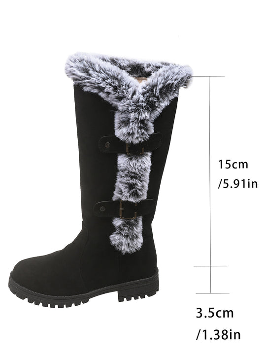 Damen Winterstiefel mit kuscheligem Kunstfellkragen und rutschfester Sohle Heidi-Mode
