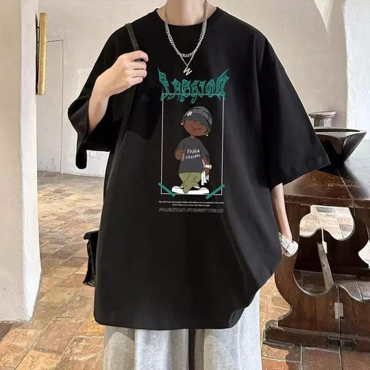 Damen oversized T-Shirt mit grafischem Print und lässigem Schnitt Heidi-Mode