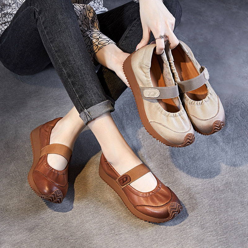 Damen Komfort Mary Jane Schuhe mit elastischem Riemen und gepolsterter Sohle Heidi-Mode