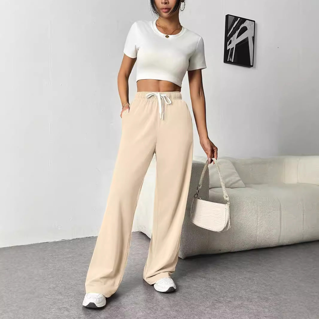 Damen Bequeme Freizeithose mit elastischem Bund und weitem Schnitt Heidi-Mode