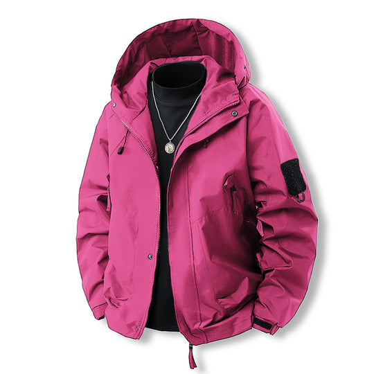 Herren funktionale Outdoor-Jacke mit verstellbarer Kapuze und praktischen Taschen Heidi-Mode