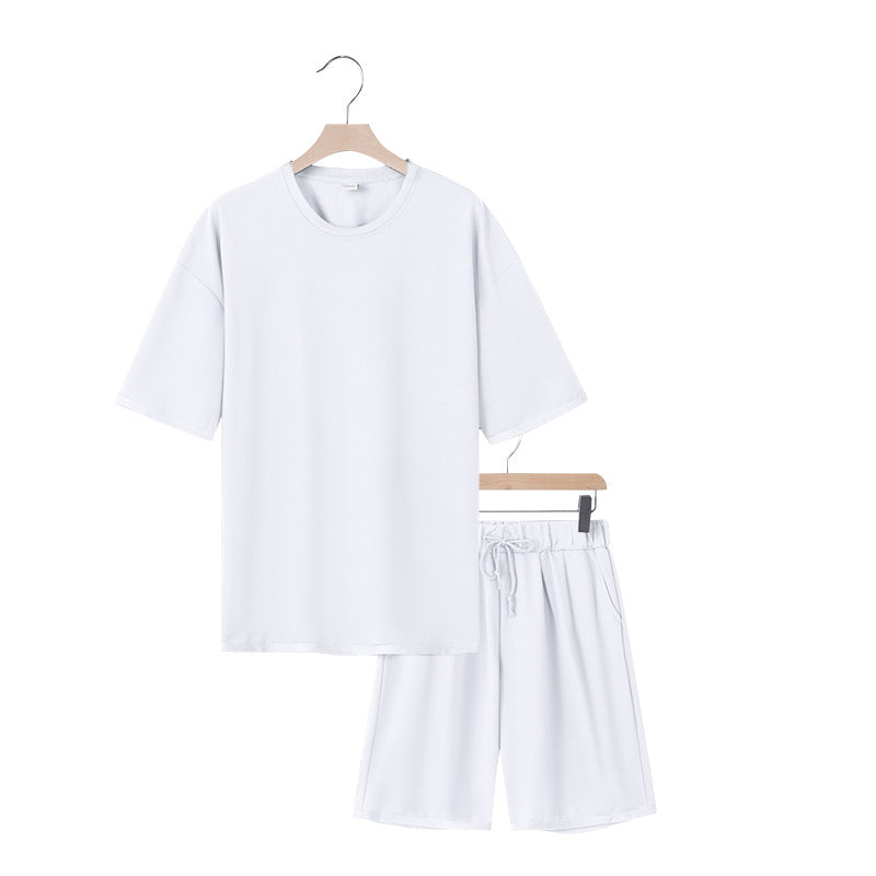 Herren Freizeit-Set mit bequemem T-Shirt und Shorts aus atmungsaktiver Baumwolle Heidi-Mode
