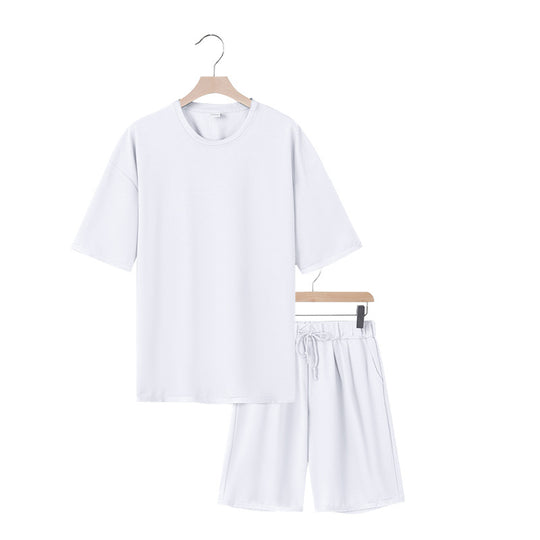 Herren Freizeit-Set mit bequemem T-Shirt und Shorts aus atmungsaktiver Baumwolle Heidi-Mode