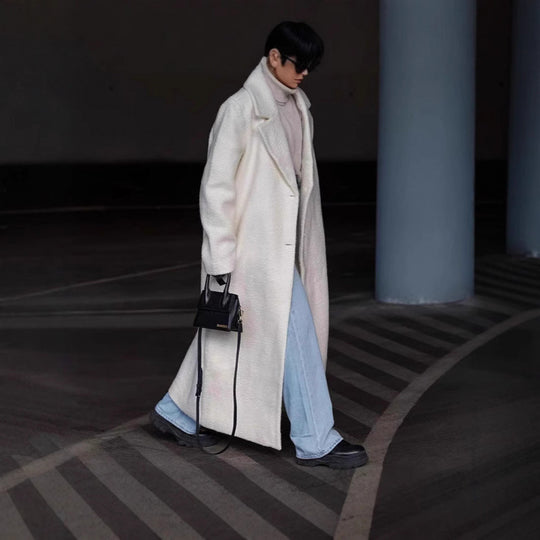 Damen Luxuriöser Wollmantel mit strukturiertem Design und klassischem Kragen Heidi-Mode