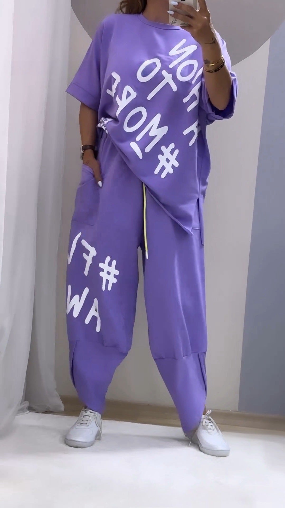 Damen lässiger Oversized Sweater und Jogginghose-Set Heidi-Mode