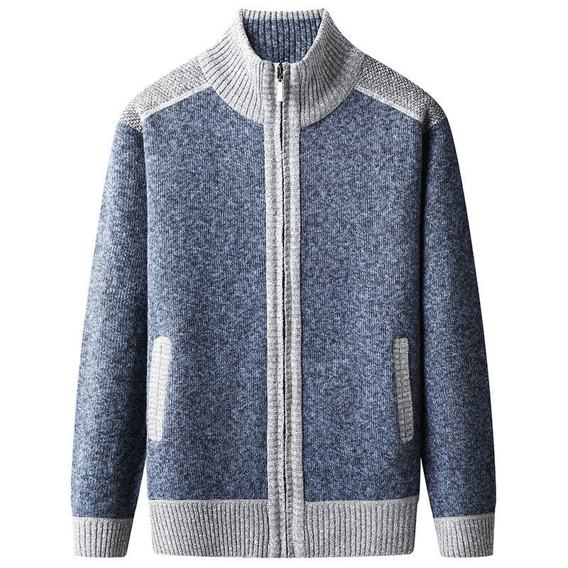 Herren Strickjacke mit hohem Kragen Heidi-Mode