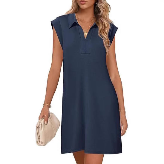 Damen Polo-Kleid mit Taschen und modernem Schnitt Heidi-Mode