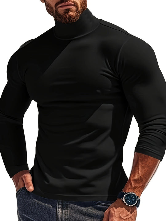Herren Langärmliges Turtleneck Shirt mit atmungsaktivem Material Heidi-Mode