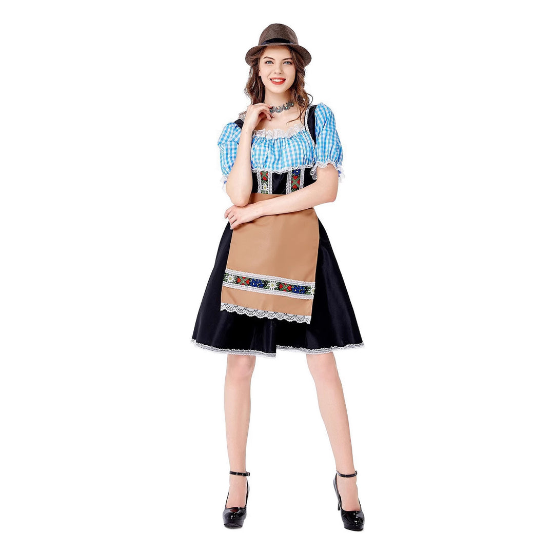 Damen Trachtenkleid mit liebevoll gestalteten Details und elegantem Schürzenüberzug Heidi