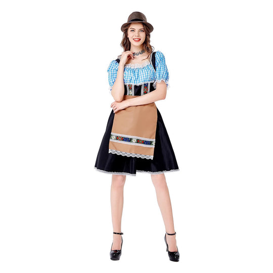 Damen Trachtenkleid mit liebevoll gestalteten Details und elegantem Schürzenüberzug Heidi