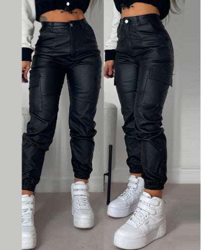 Damen Cargo-Hose mit elastischem Bund und praktischen seitlichen Taschen Heidi-Mode