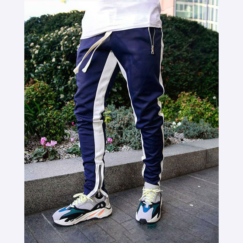 Herren Sportliche Slim-Fit Jogginghose mit Seitentaschen Heidi-Mode
