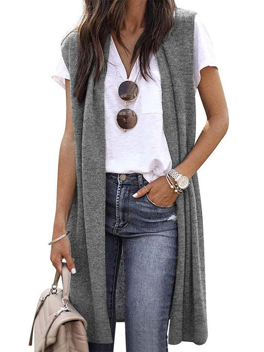 Damen Strickweste im lässigen Oversized-Design mit offenen Fronten und kurzer Ärmellänge Heidi-Mode