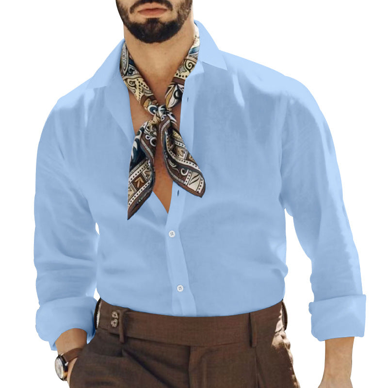 Herren elegantes Langarmhemd mit modernem Design und praktischen Details Heidi-Mode