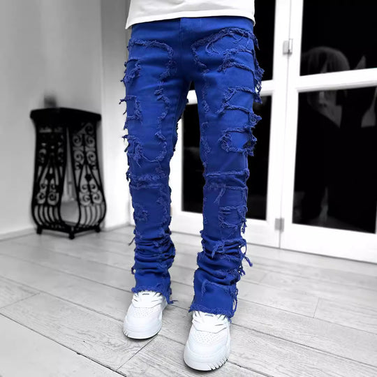 Herren modische Ripped Denim-Hose im lässigen Street-Style Heidi-Mode
