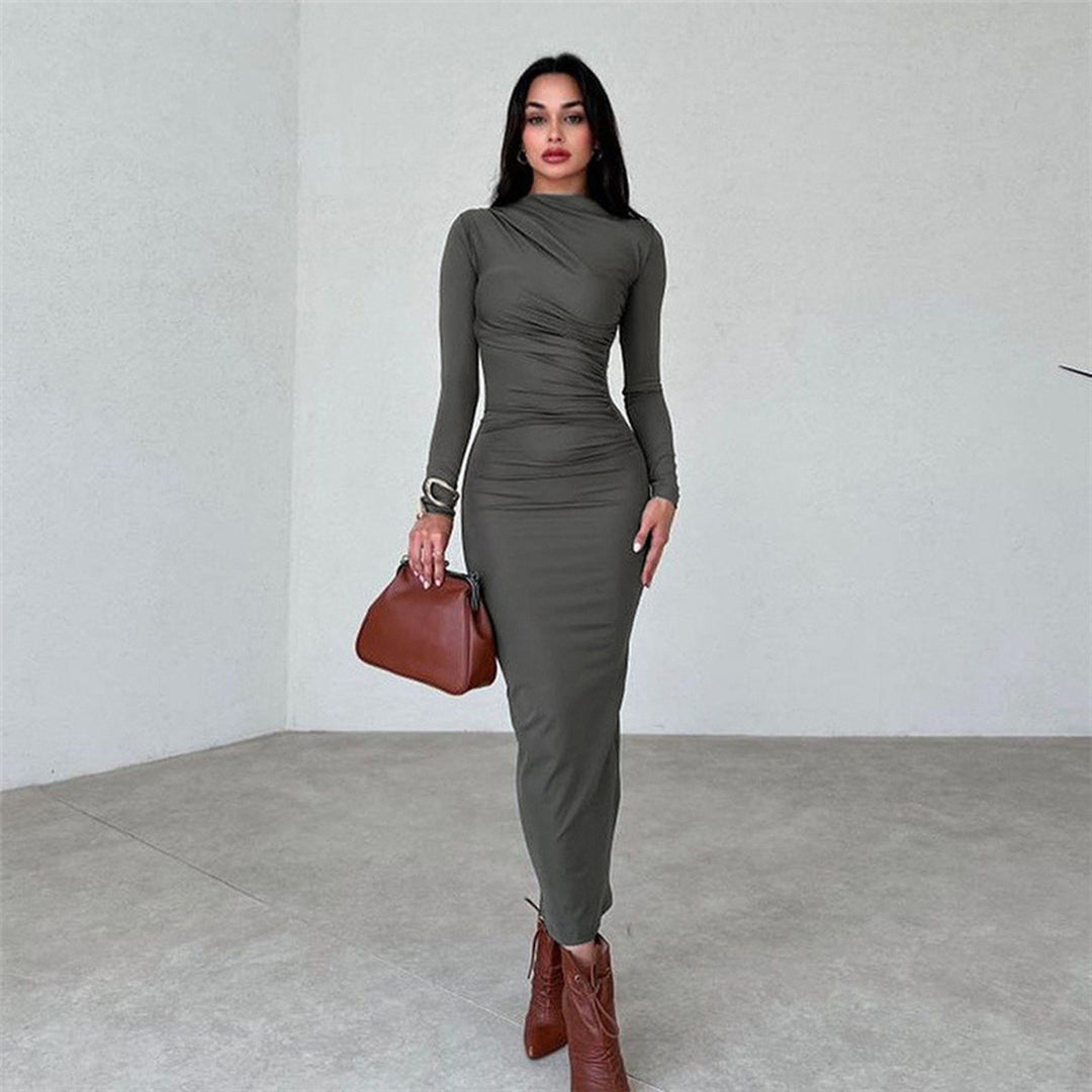 Damen figurbetontes Langarmkleid Heidi-Mode