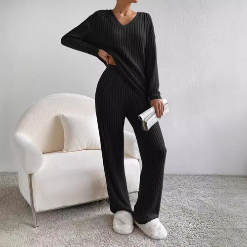 Damen V-förmiger Strickanzug Heidi-Mode