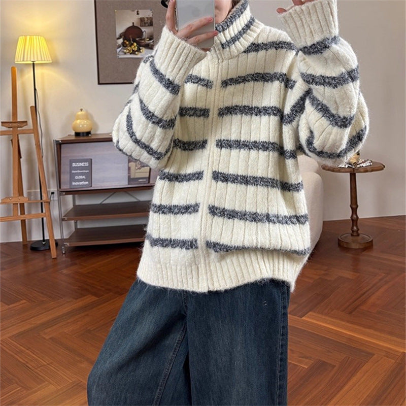 Damen Strickpullover mit hohem Kragen Heidi-Mode