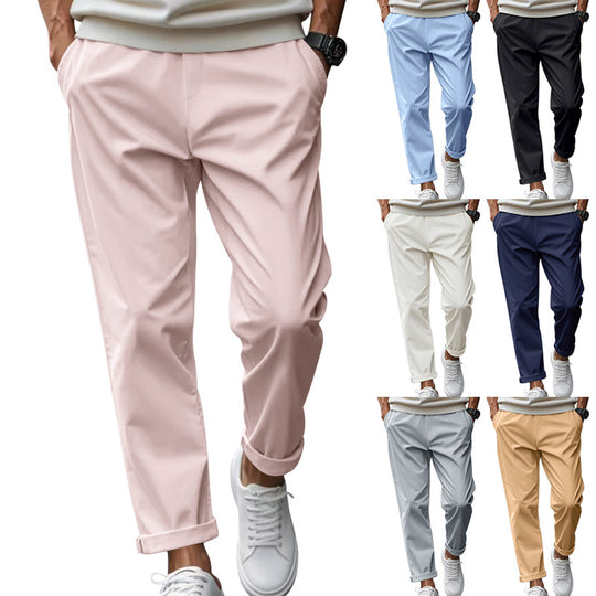 Herren elegante Freizeithose mit lockerem Schnitt und atmungsaktiver Struktur Heidi-Mode