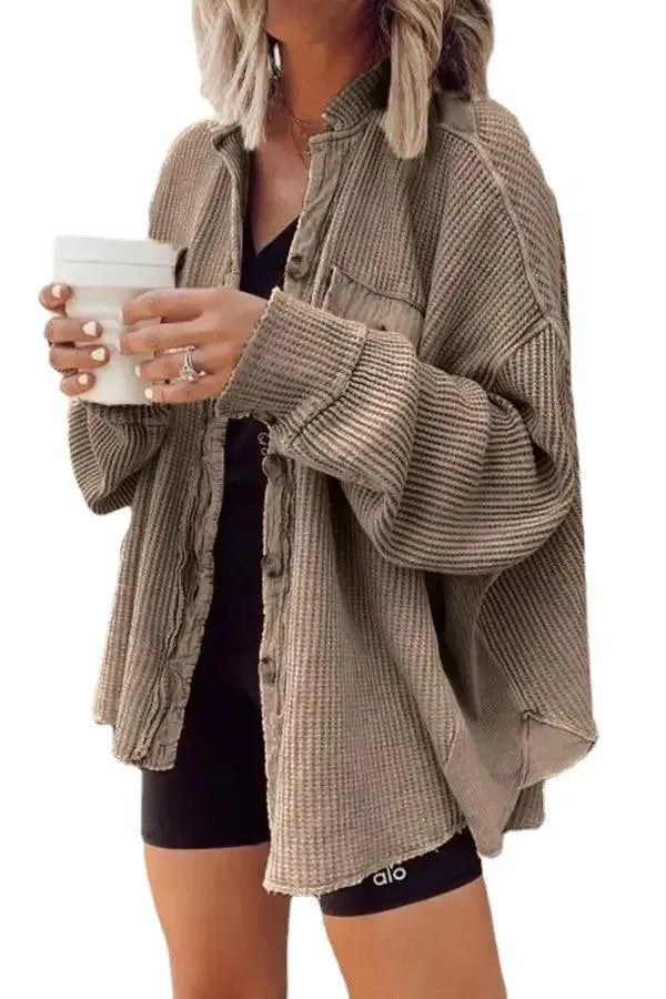 Heidi-Mode | Damen unregelmäßige Hemdjacke