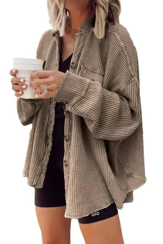 Heidi-Mode | Damen unregelmäßige Hemdjacke