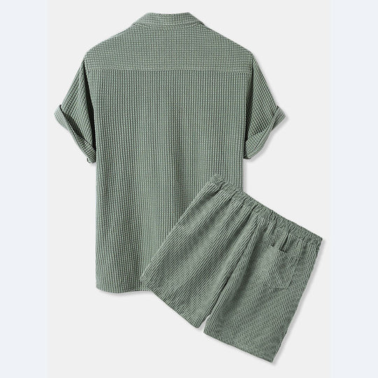 Damen Sonnen-Pyjama Set mit kurzem Shirt und Hose Heidi-Mode
