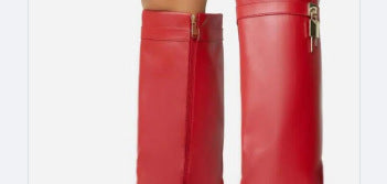 Femme Über-die-Knie-Fashion-Stiefel mit skulpturalem Design Heidi-Mode