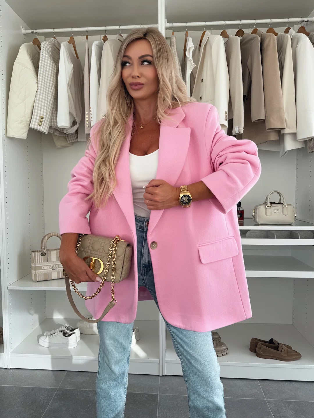 Damen lässiger Oversized Blazer Heidi-Mode