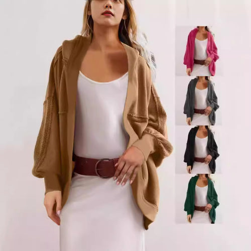 Damen lässige Kapuzenjacke mit strukturierter Oberfläche Heidi-Mode